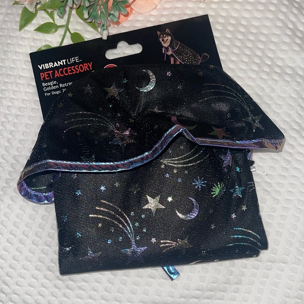 Vibrant Life "Moon Star Cape" Pets Halloween Costume Sz M/L Pets Dog Or Cat NEW